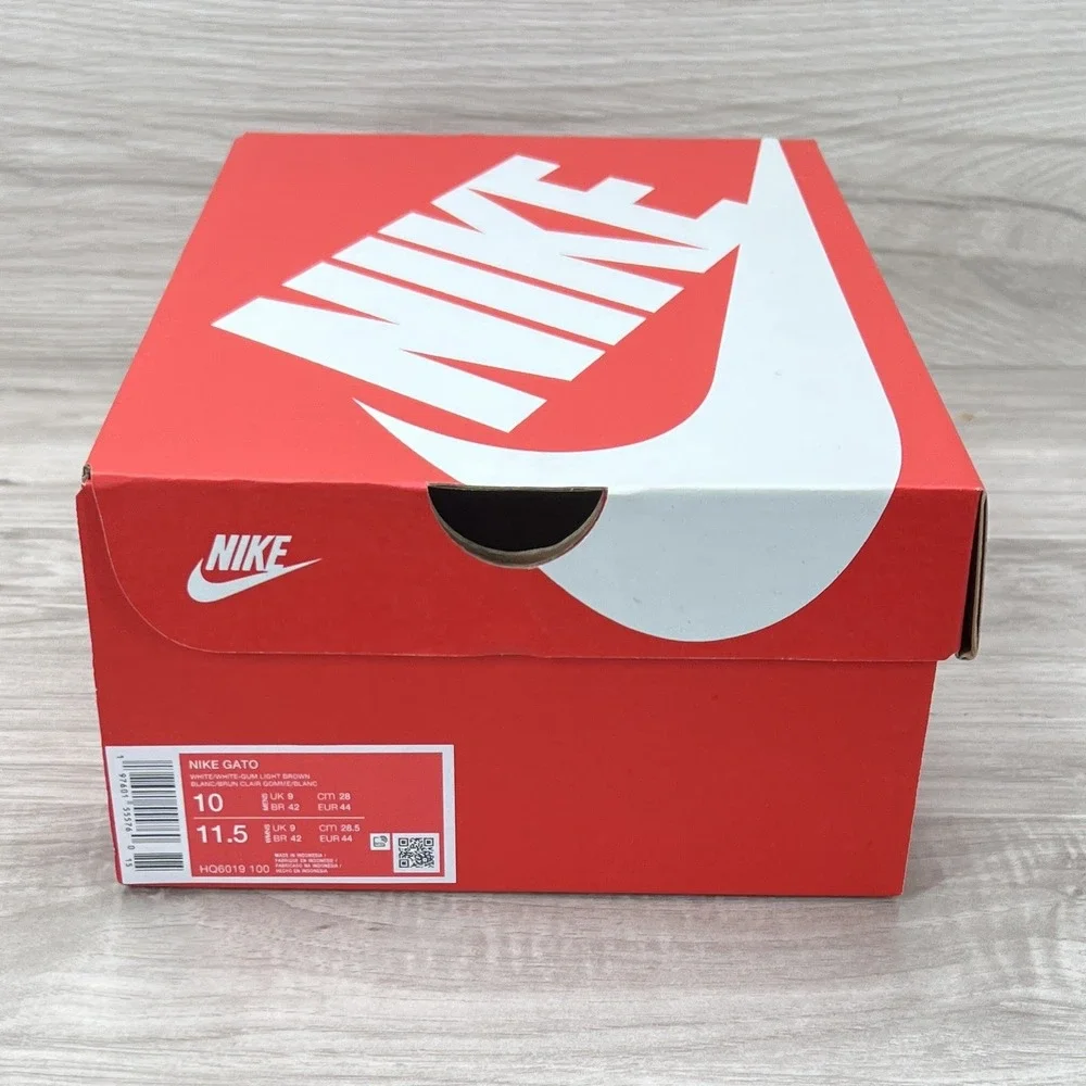 Nike Gato Shoes Mens Size 10 Indoor Soccer Futbol nby HQ6019-100 White Gum